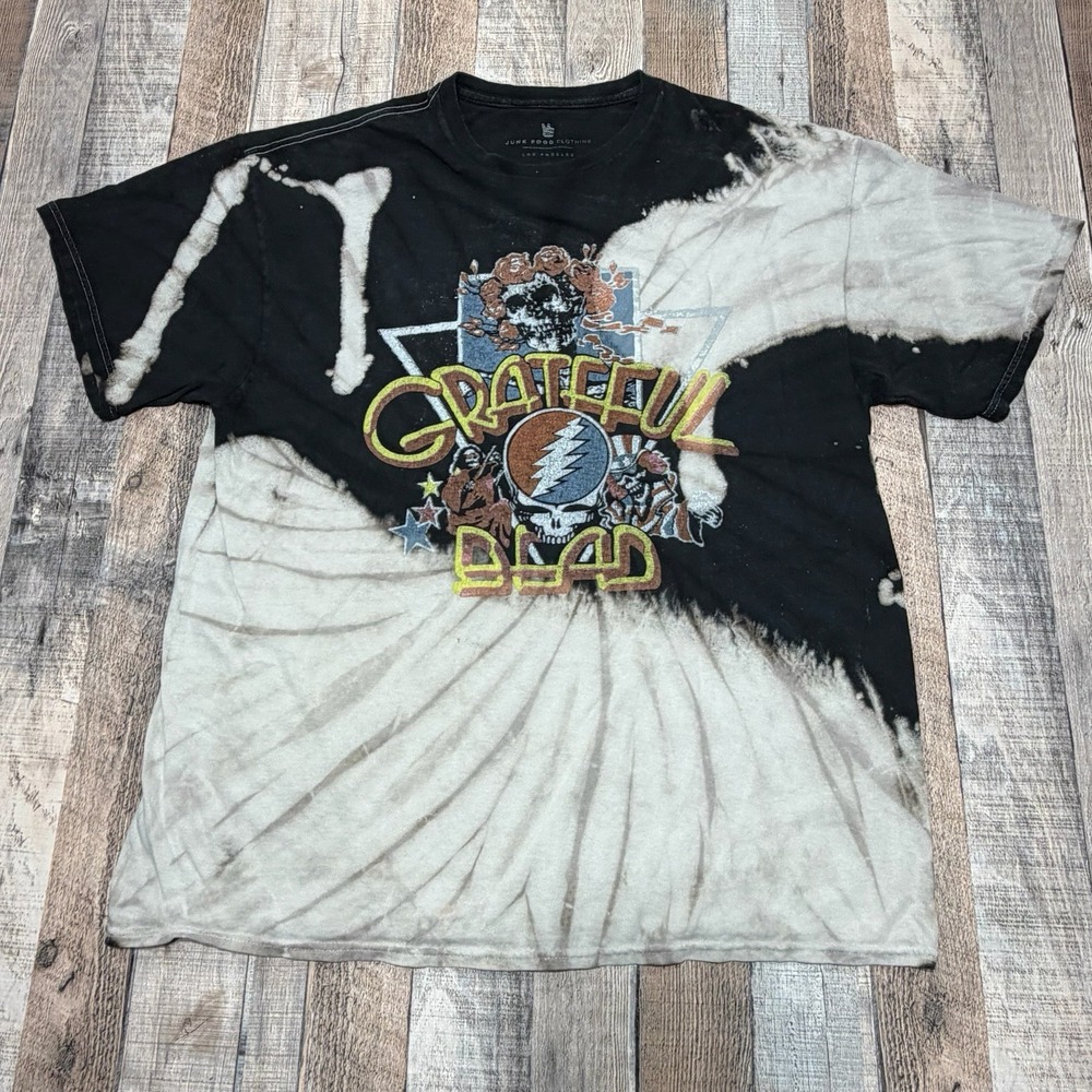 Grateful Dead Tie Dye Band T Shirt Men's M Black White Graphic Concert Tee